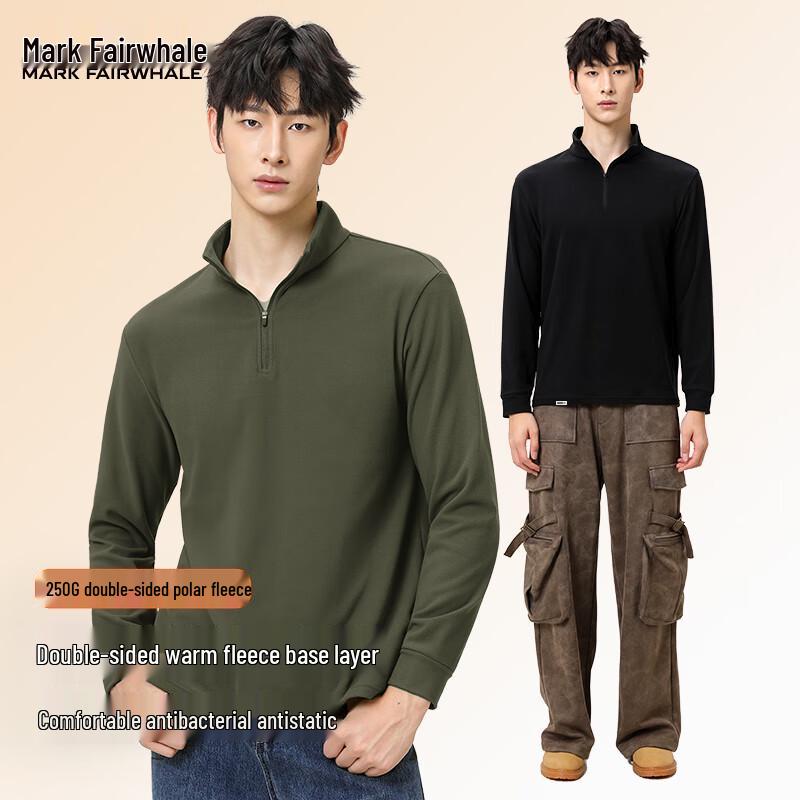 Mark Huafei Men's Warm Fleece Long Sleeve T-Shirt