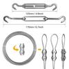 15M Cable Wire 304 Stainless Steel Ropes with Heavy Duty Anti-Rust Hardware Kit for Awning Canopy Wire Clothesline Rustproof Kit