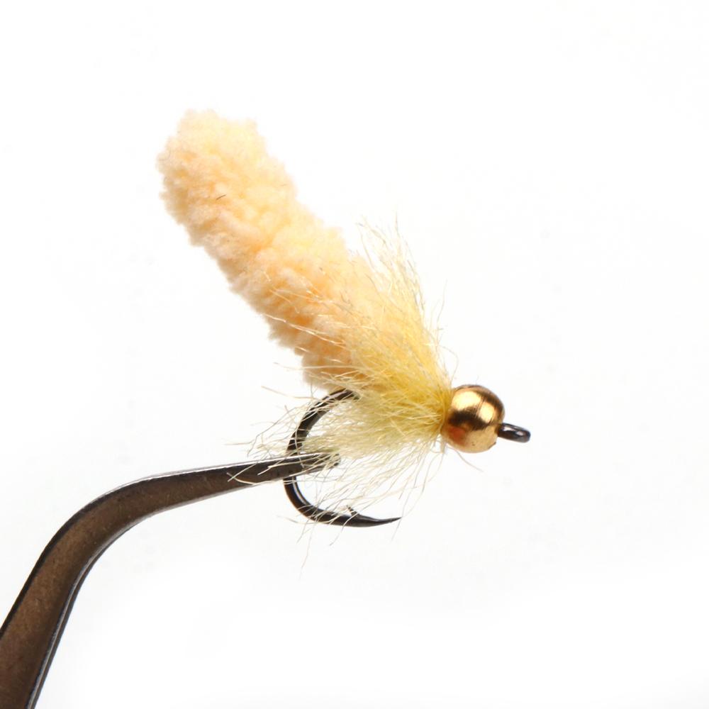 7# Brass Bead Head Mop Fly Trout Bass Grayling Crappie Blue Gill Perch Steelhead Fly Fishing Flies Lure Bait