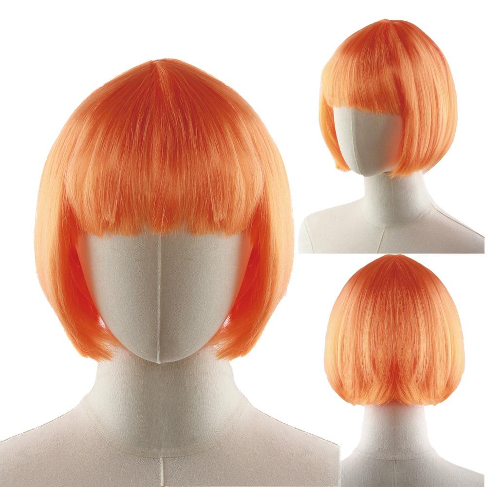 Funny Short Bob Wigs Xmas Wig Halloween Cosplay Anime Wigs Colored Straight Hair Stage Show