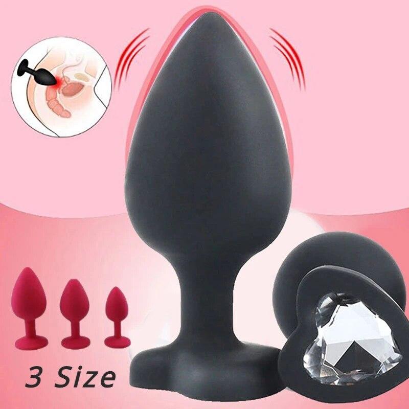 S/M/L Silicone Butt Plug Anal Plugs Prostate Massage Stimulator Anal Trainer for Couples Adult Erotic Sex Toys for Women Men Gay
