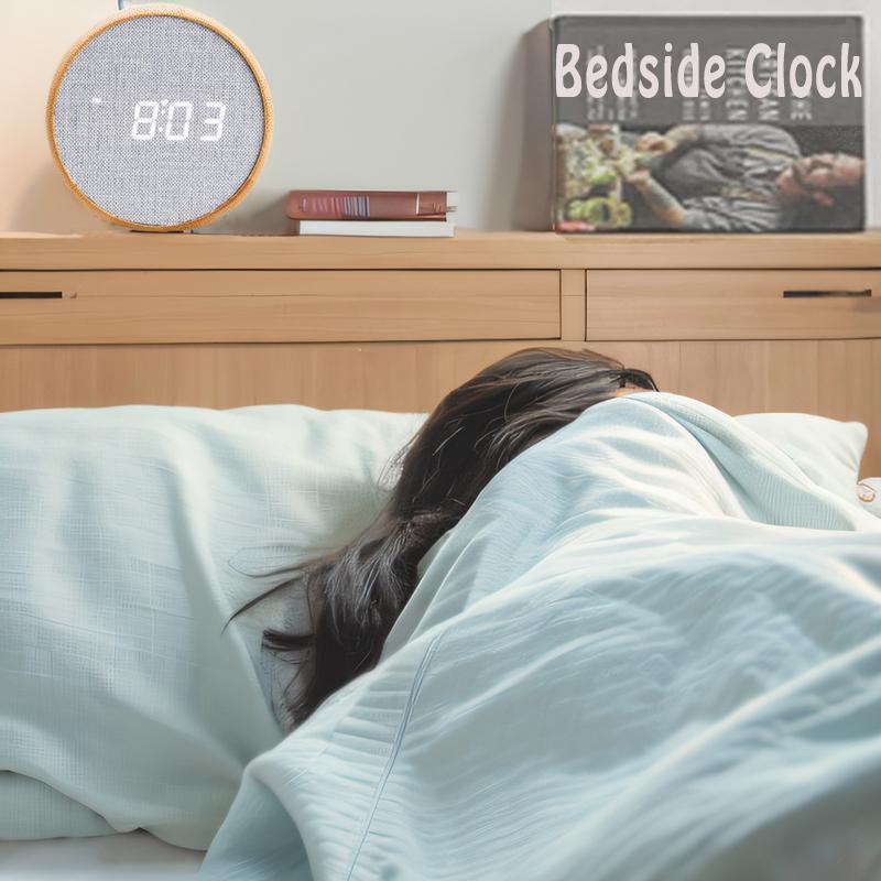 Wooden Digital Alarm Clock Silent Table Clock Modern Home Decoration for Bedroom Office Niditon