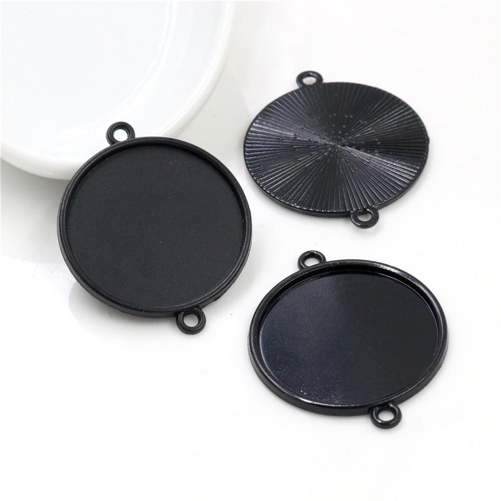 10pcs 25mm Inner Size Antique Silver Plated Square Cabochon Base Cameo Setting Charms Pendant For 10 mm Leather Bracelet