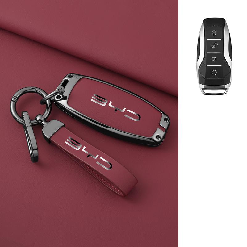 Car Key Case Cover Shell Fob for BYD Atto 3 Han EV Dolphin Lied Tang Dm Qin PLUS Song Pro MAX Yuan Zinc Alloy Protector Keychain