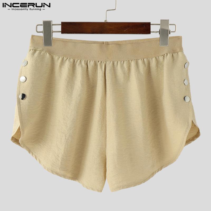 

INCERUN Men Women Elastic Waist Side Splits Buttons Sport Casual Hot Shorts 3XL хакі