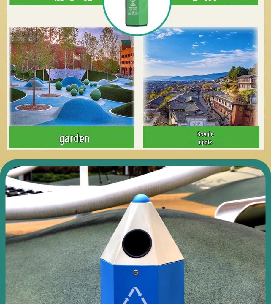 Cartoon Creative Outdoor Kindergarten Playground Trash Bin