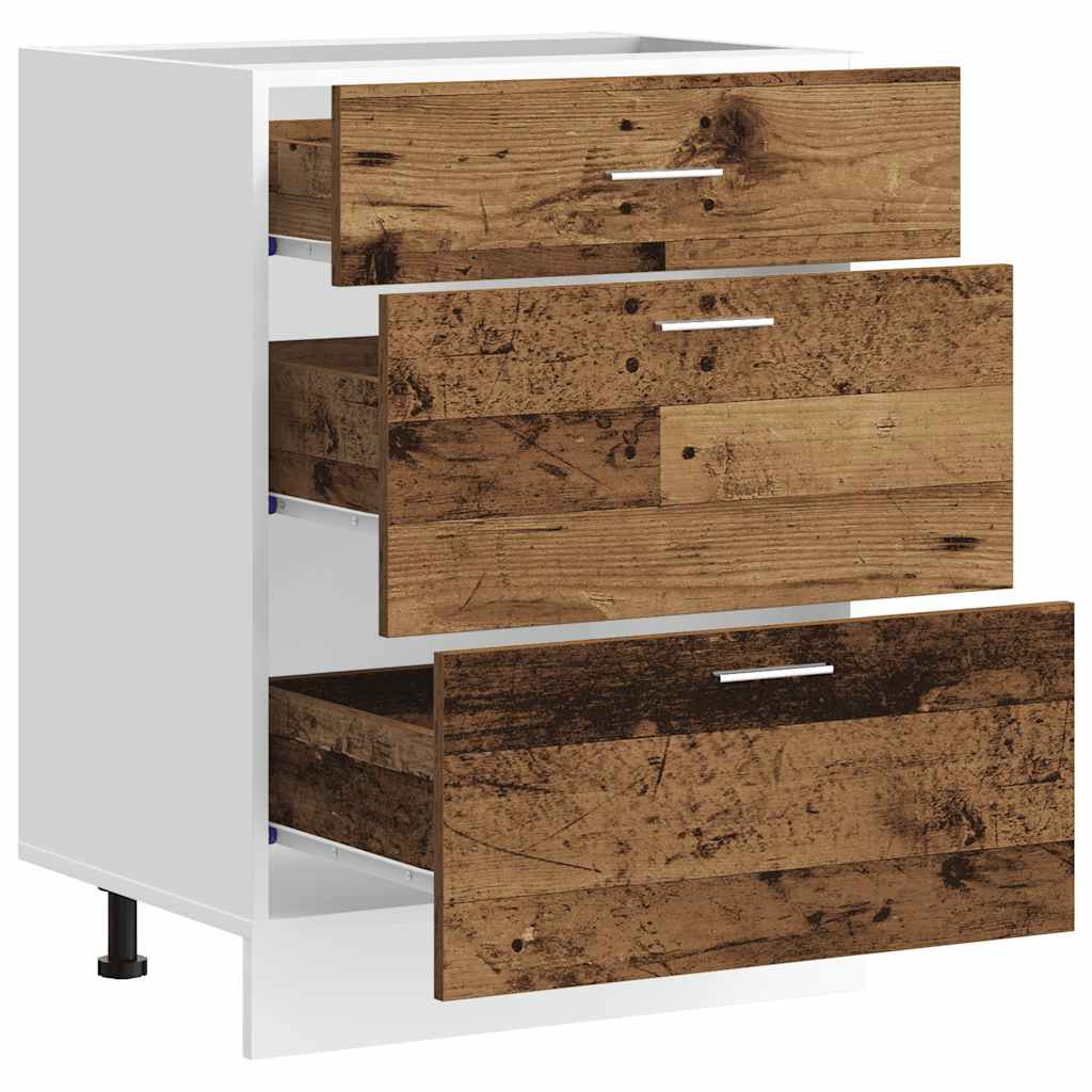 Lyon Kitchen Base Cabinet Rustic Wood Look Particleboard