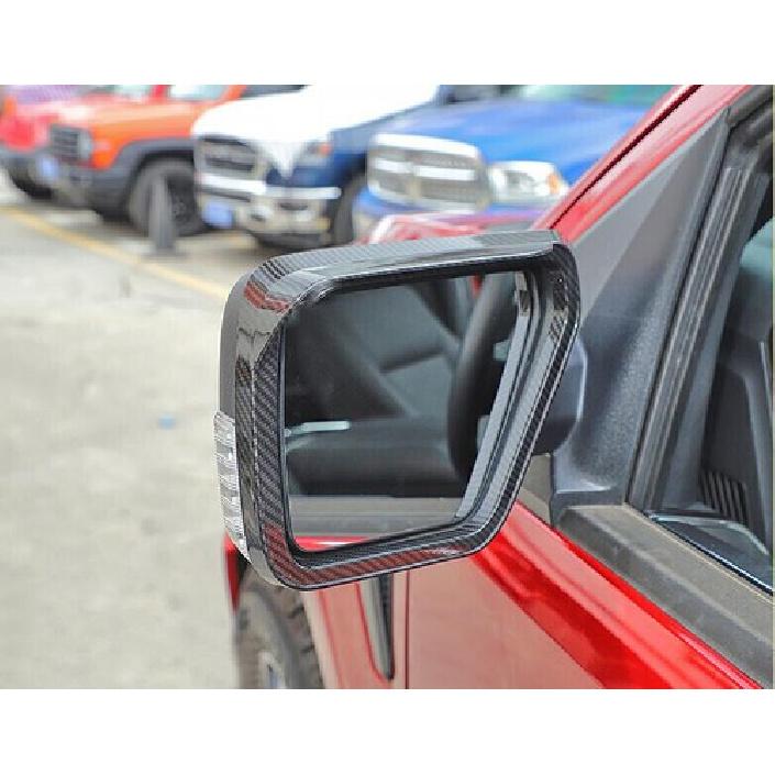 For 2021-2023 Ford F150 F-150 ABS Carbon Rearview Side Mirror Eyebrow Cover Trim