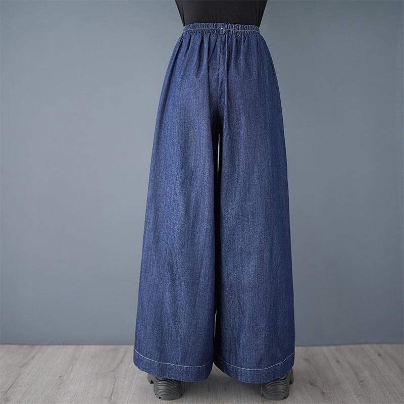 Spring Autumn Plus Size Vintage High Waist Casual Loose Women Jeans Denim Wide Leg Pants