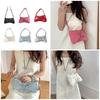PU Leather Shoulder Bag Sweet Bows Armpit Bag Small Crossbody Bag Versatile Handbag Underarm Bag for Women Girls  Silver