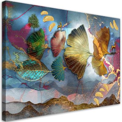 Canvas Print Colourful Leaves Abstract