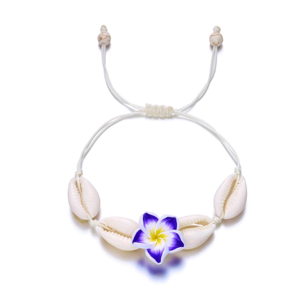 Handmade Soft Clay Flower Shell Braided Bracelet – Fashionable and Versatile