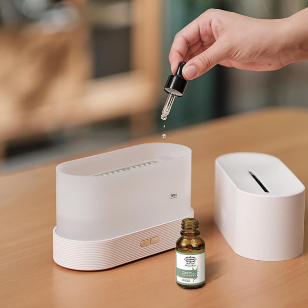 Essential Oil Diffuser with Simulation Flame Light Portable Aromatherapy Mist Humidifier for Home