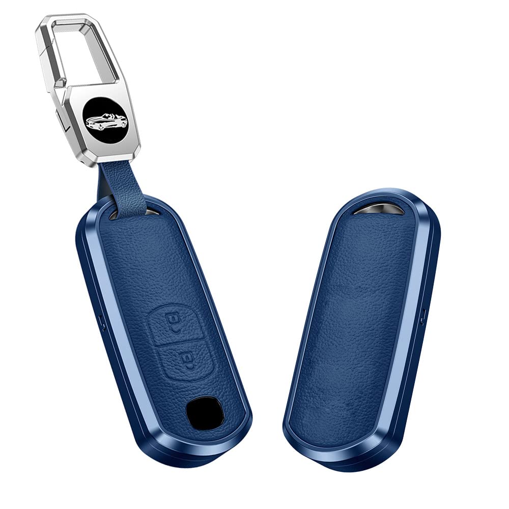 

[KUNIO] Mazda Dedicated Key Case, Key Holder, Fall Prevention, Leather, For MAZDA, Demio Axela, синий
