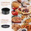2Pcs Air Fryer Pizza Pan & Cake Baking Barrel Set Non-stick Round Air Fryer Baking Tray Basket Liner Kitchen Fryer Accessories