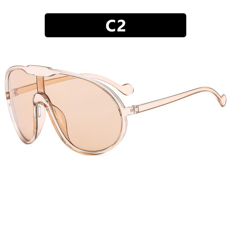 

Солнцезащитные очки с увеличенной оправой, цельные, преувеличенные, персонализированные, солнцезащитные очки для езды на открытом воздухе, с защитой от ультрафиолета As shown in the picture шампанского