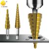 Hex Shank Titanium-Plated Step Drill Bit Set (3-12mm, 4-12mm, 4-20mm)