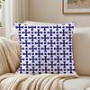 Blue And White Geometric Pillow Case Double-Sided Plush Sofa Cushion Covers Organic Breathable Invisible Zipper
