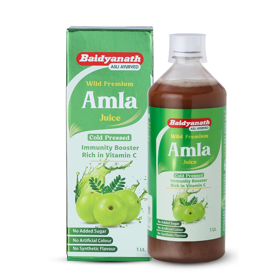 Baidyanath Amla Juice Natural Cold Pressed Indian Gooseberry Drink Vitamin C Rich Antioxidant Ayurvedic Wellness 1000 ml