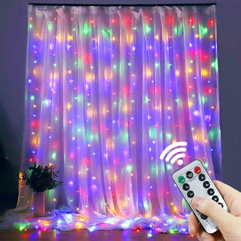 Xiaomi 3/4/6M LED Curtain Lights Fairy Garland on the Window USB 8 Modes Light String Christmas Wedding Party Festoon Home Decoration