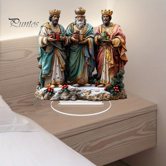 Winter Snow House Acrylic Decoration 2D Flat Nativity Scene Table Sign Christmas Home Office Living Room Bedroom Bookshelf Desktop Ornament