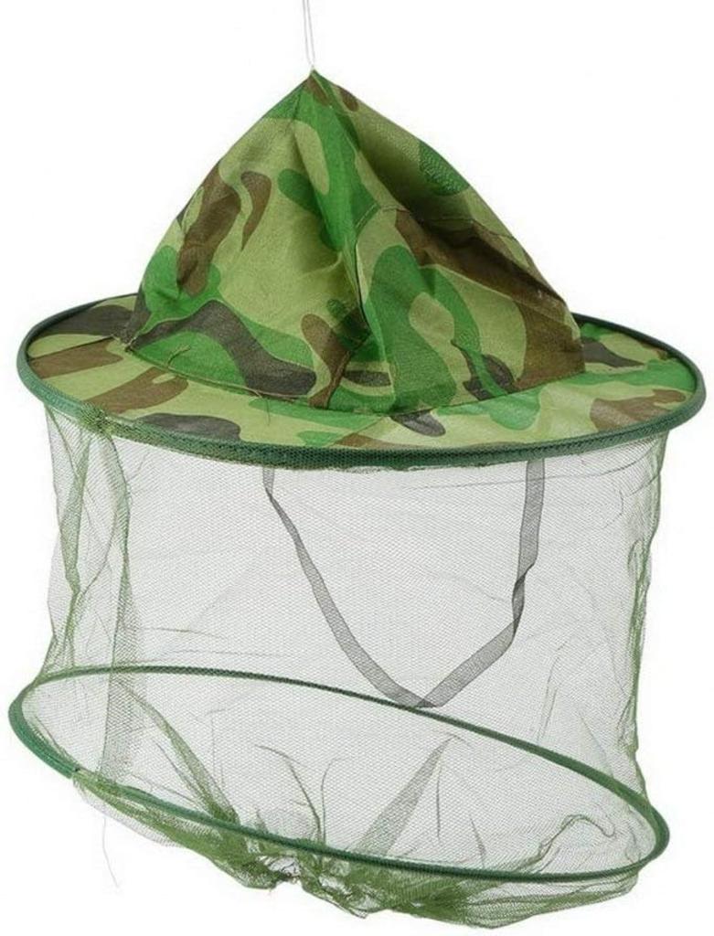 2Pack Camouflage Beekeeper Beekeeping Cap Hat with Head Net Mesh Face Protection Outdoor Fishing Equipment Beekeeping Supplies