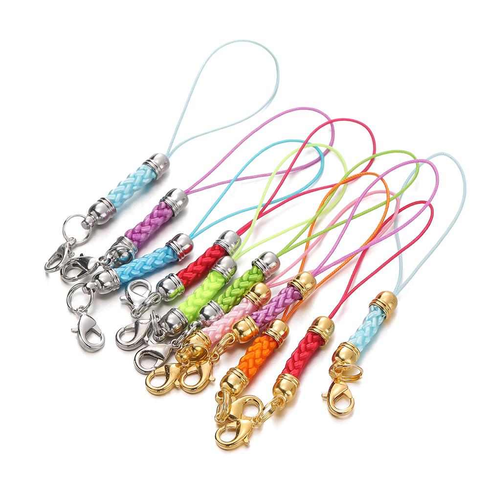 10/20pcs Keychain Rope with Lobster Clasp Jump Rings Lanyard Lariat Strap Cord For DIY Keyring Pendant Jewelry Making Supplies