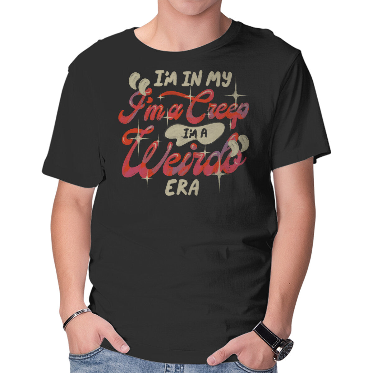 Unisex Crew Neck T-Shirt Weirdo Era Graphic Short Sleeve Casual Tee S