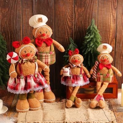 Christmas Gingerbread Man Doll Series Fabric Long Legs Window Ornaments Christmas Tree Decorations Christmas Socks Ornaments.