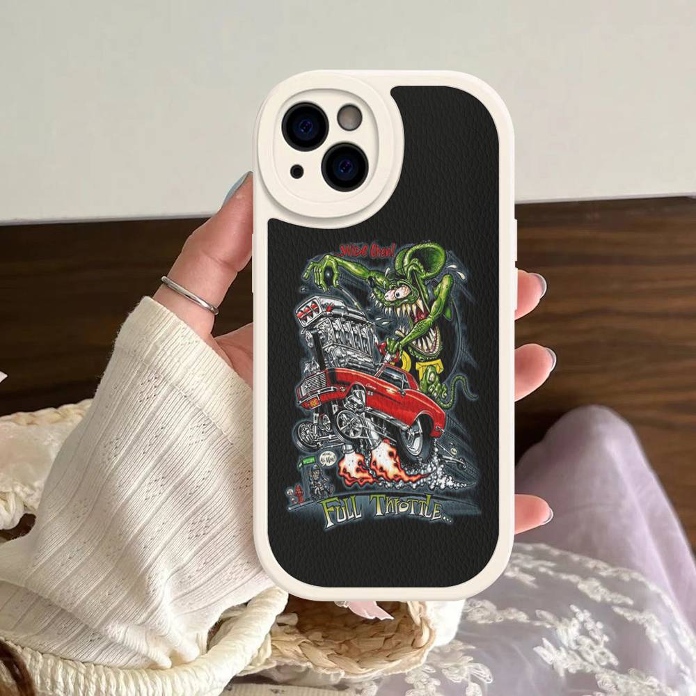 Funny Rat Fink Phone Case Hard Leather For IPhone 14 13 16 Mini 15 14 11 12 Pro Max Plus Fundas