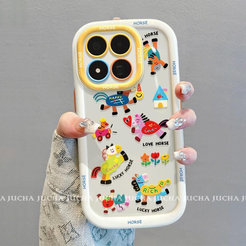 Silicone Phone Case 17 Pro Max With Lanyard Full Coverage Cartoon Horse Star Design Shockproof Protective Cover Xiaomi 17 Max