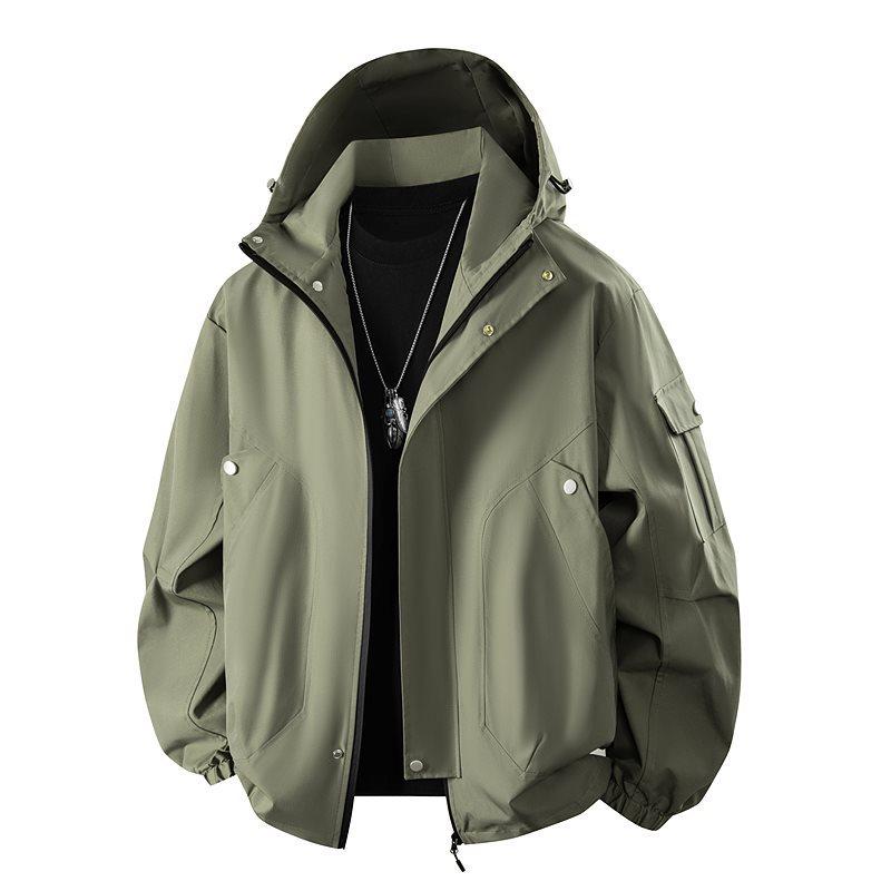 Men s Hooded Waterproof Jacket Spring Autumn Outdoor Windbreaker Male Hiking Coat M