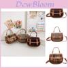 Cute And Stylish Brown Plaid Crossbody Bag For Toddler Girls Perfect For Snacks And Daily Use
