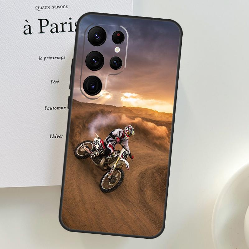 Moto Cross Motorcycle Sports Case For Samsung Galaxy S26 Ultra S25 S23 S22 S21 S24 Ultra S10 S20 Plus S25 FE Phone Cover