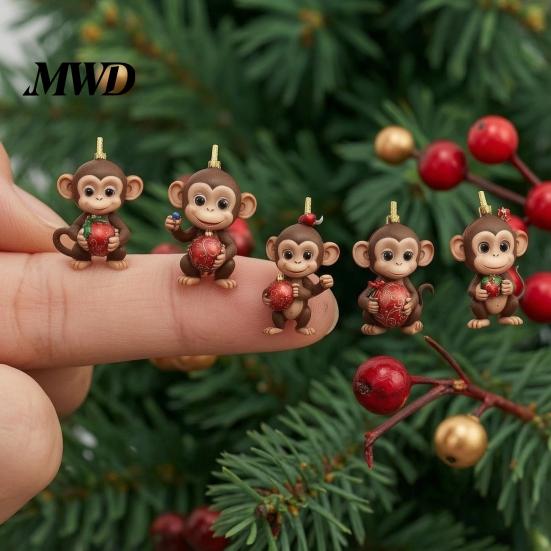 Christmas Tree Decoration Monkey Advent Calendar, 24 Days Countdown Calendar with 2D Acrylic Hanging Pendant Ornament, Funny Animal Xmas for