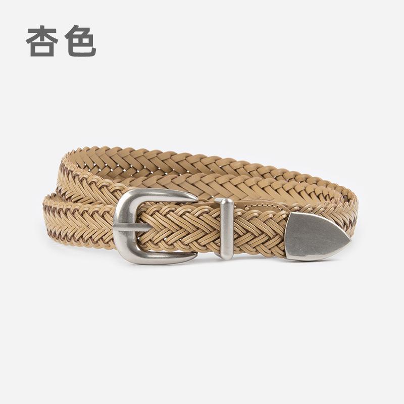 Women's Woven Vintage Belt, Paired with Denim, Casual Pants Decoration, Non Perforated Needle Buckle Belt, Lightweight Design