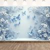 2D Hanging Blue White Butterfly Photo Booth Background
