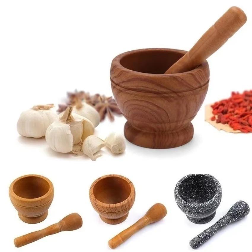 1 Pcs Restaurant Kitchen Tools Resin Setmortar and Pestle Garlic Herb Spice Mixing Grinding Crusher Bowl