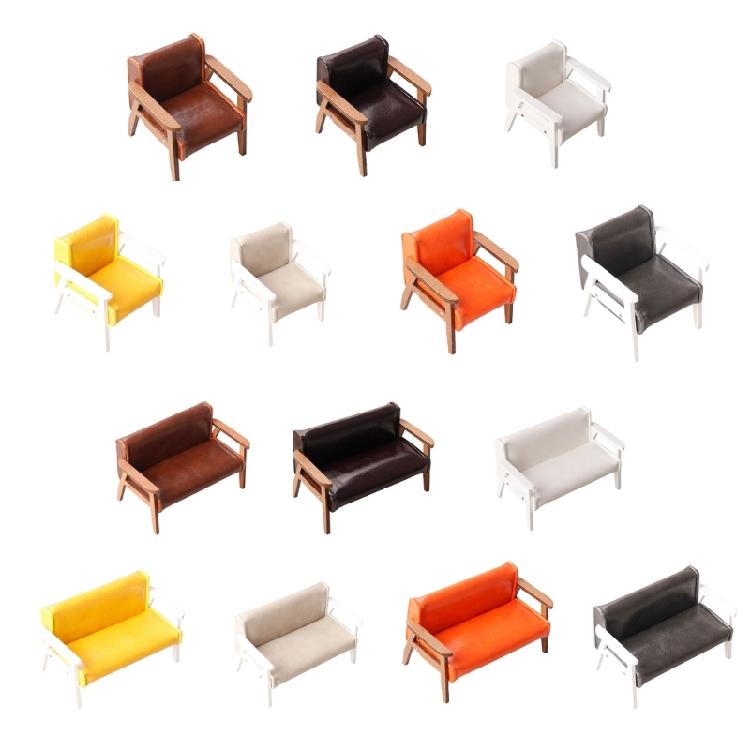 Multipurpose Miniature Sturdy Leather Sofa for Dollhouses 1 12 Scale Toy Set Living Room Furniture Toy Accessory