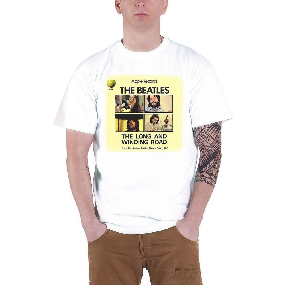 The Beatles Unisex-Erwachsene „Long & Winding Road“-T-Shirt mit Rückenaufdruck