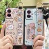 Cute Shockproof Phone Case For MOTO G55 5G Waterproof Soft Case Durable Back Cover Lanyard Anti-dust Silicone Kickstand