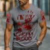 Men's Blood Splatter Blood stains T Shirt Short Sleeve T shirt 3D Print Crew Neck Shirt Exaggerated Designer Horror Party