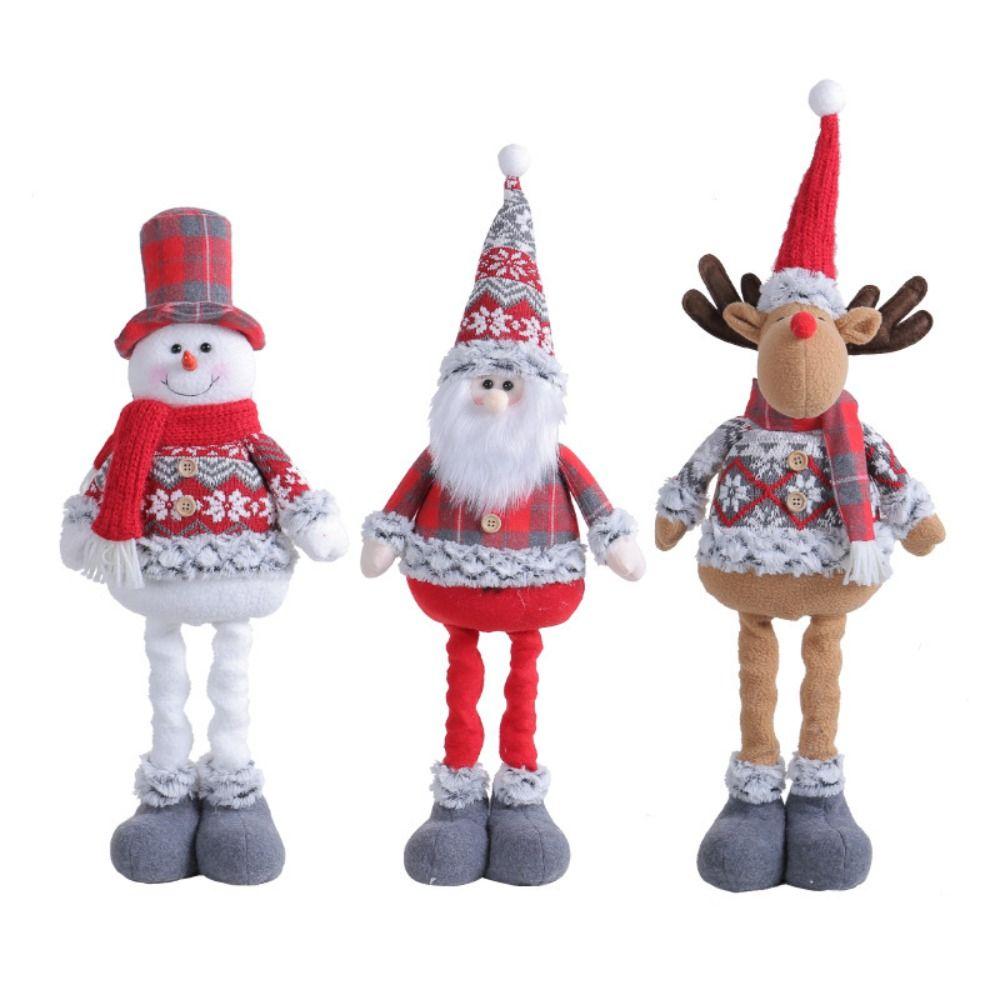 Standing Santa Claus Retractable Doll Snowman Elk Merry Christmas Decoration  Home Decoration