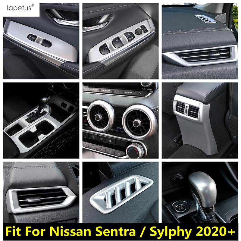 Gear Shift Head Panel / Window Lift Button / Air AC Outlet Vent Cover Trim Accessories For Nissan Sentra / Sylphy - 2024