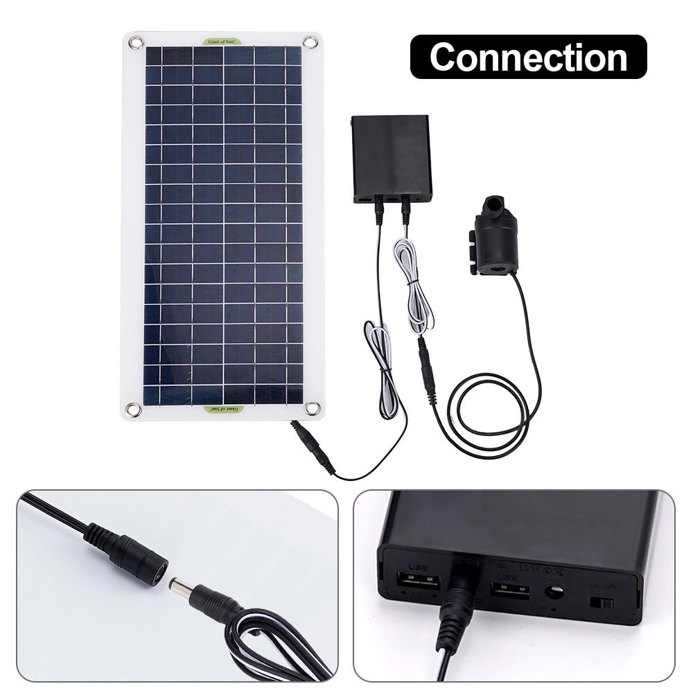 50W Bürstenloses Solarenergie Wasserpumpen-Set 800L/H Ultraleise Tauchwasserpumpenmotor Fischteich Gartenspringbrunnen Dekoration