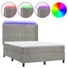 VidaXL Slatted Bed Base with Mattress and LEDs, Upholstered Bed, Double Bed, Adult Bedroom Interior Bed, 3139679