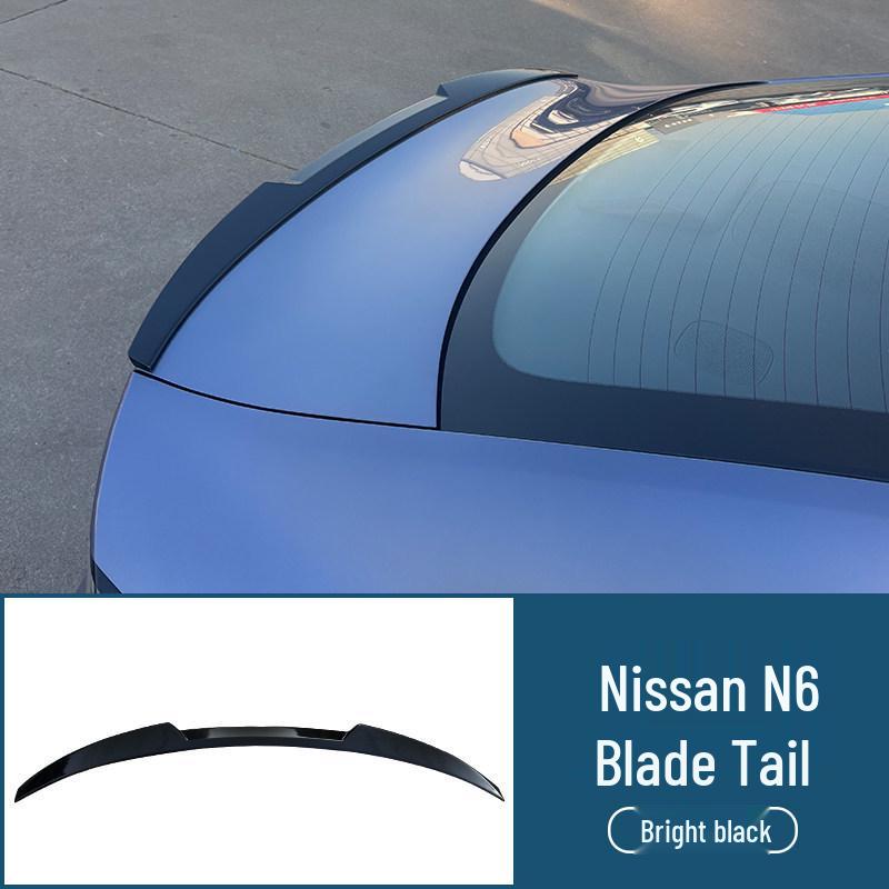 Nissan N6 25-26 Rear Spoiler Gurney Flap: No-Drill Ducktail Deflector