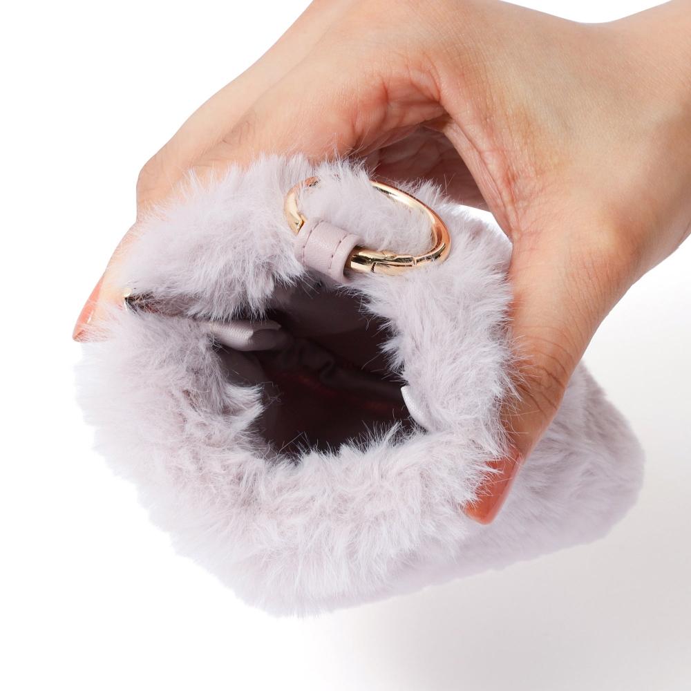 Franc Franc Eco Fur Charm Pouch Pink