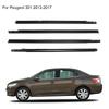 4Pcs Window Rubber Trim For Peugeot 301 2013-2017 Citroen Elysee 2014-2016 Weatherstrip Seal Strips Door Moulding Trim Glass