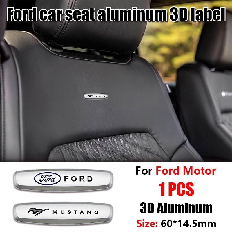 1/2Pcs Metal Car Seat Headrest Badge Emblem Backrest For Ford Focus Fiesta Mustang Mondeo Fusion Auto Interior Tuning Accessory